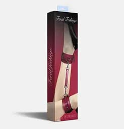 Поножі Feral Feelings – Ankle Restraints, натуральна шкіра, burgundy - мініатюра 2