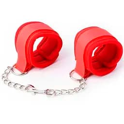 Наручники нейлонові з плюшем One Size Червоні