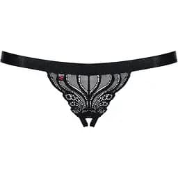 Кружевные танги с доступом Obsessive 828-THC-1 crotchless Thong S/M, черные
