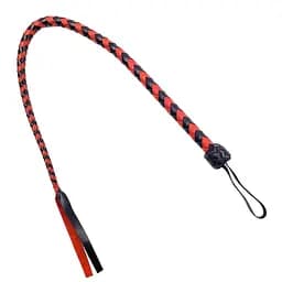 Плеть гибкая Снейк, натуральная кожа, цвет черно-красный, длина - 80 см