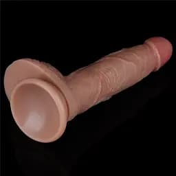 Фалоімітатор Dual Layered Silicone Cock 7" 18 см (коричневий) - мініатюра 18