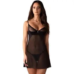 Сексуальний комплект білизни Obsessive Stelisa 2XL/3XL (чорний)