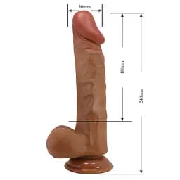 Вібратор Baile Beautiful Encounter RealDeal 9.4", 24 см (коричневий) - мініатюра 6