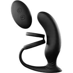 Вибромассажер простаты Love To Love Double Game с двойным эрекционным кольцом и пультом ДУ