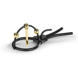 Утяжка для пениса Mystim Plunging Pete позолочена с двумя шариками и коротким уретральным зондом