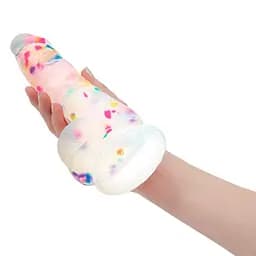 Фалоімітатор з конфетті Addiction - PARTY MARTY 7.5″ - FROST & CONFETTI, 19 см, силікон - мініатюра 8