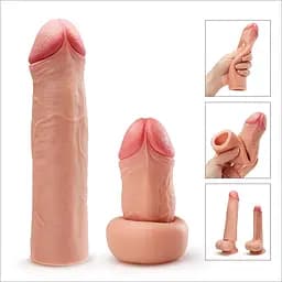 Насадка на пеніс Lovetoy Revolutionary Silicone Nature Extender 17.8 см коричневий - мініатюра 8