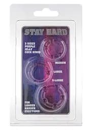 Ерекційні кільця Scala Selection Stay Hard Rings 3 шт (фіолетовий) - мініатюра 2