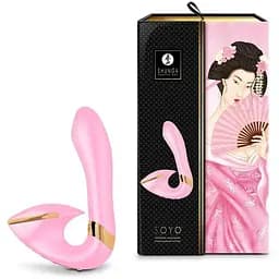 Вагінально-кліторальний вібратор Shunga Soyo Light Pink - мініатюра 6