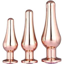 Набор анальных пробок конической формы DreamToys DT21875 Gleaming Love Pleasure Set Rose Gold
