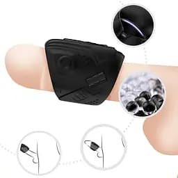 Насадка на пеніс Mechwarrior Black, 9 vibration functions Boss Series 52-00094 100567 - мініатюра 9