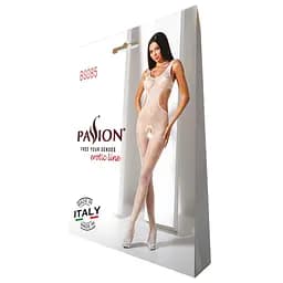 Еротичний бодістокінг із малюнком Passion BS085 white One size - мініатюра 5