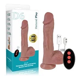 Вібратор Erospace Natural Play Thrusting Dildo with Swing Motion and Heating D6, 22 см - мініатюра 1