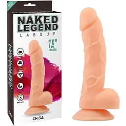 Фалоімітатор із присоскою Chisa Naked Legend Labour 20 см тілесний