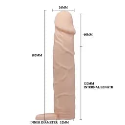 Насадка на пеніс Pretty Love Penis Sleeve Flesh 7" 18 см тілесний - мініатюра 6