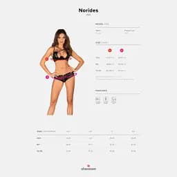 Комплект білизни Obsessive Norides M/L чорний - мініатюра 10