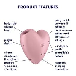 Вакуумний стимулятор Satisfyer Cutie Heart Light Red - мініатюра 2