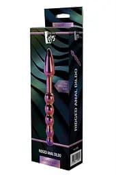 Анальний фалоімітатор Glamour Glass Ridged Anal Dildo 18 см (райдужний) - мініатюра 4