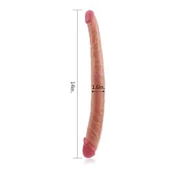 Двосторонній фалоімітатор King-Sized Realistic Ladykiller Tapered Double 14 дюймів - мініатюра 4