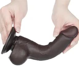 Фалоімітатор Lovetoy Sliding-Skin Dual Layer Dong 7.5'' 19.5 см (чорний) - мініатюра 15