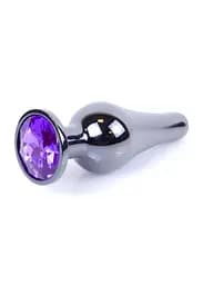 Анальна пробка - Jewellery Dark Silver BUTT PLUG- Purple - мініатюра 3