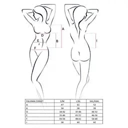 Корсет-сорочка з пажами Passion PALOMA CORSet white L/XL - мініатюра 3