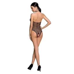 Бодістокінг у велику сітку Passion BS087 black відкрита спина халтер з доступом One size - мініатюра 2