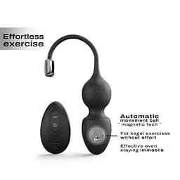 Вагінальні кульки Dorcel Love Balls Black, вібрації і рухи внутрішньої кульки, пульт ДУ - мініатюра 2