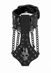 Браслет Skulls and Bones - Bracelet with Skulls and Chains - Black Ouch! 36-OU307BLK 98975