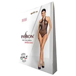 Бодістокінг із декольте Passion BS088 black імітація корсетного шнурівки One size - мініатюра 8