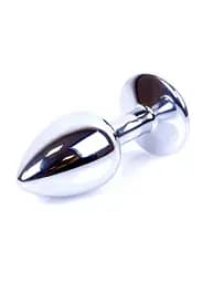 Металева анальна пробка з кристалом Boss Jewellery 7 см (червоний) - мініатюра 4