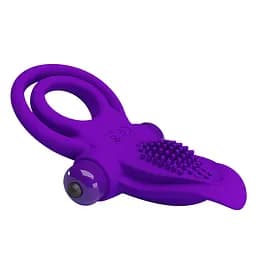 Двойное эрекционное виброкольцо Pretty Love Vibro Penis Ring Purple PRETTY LOVE BI-210203-1 21501 - мініатюра 2