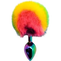 Анальная пробка Wooomy Filippi S с пушистым хвостиком диаметр 2.8 см длина 7 см