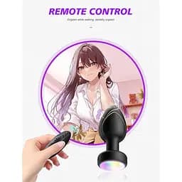 Анальна пробка що світиться з вібрацією і Д/К Light Anal Plug 3,5*9 см чорний — Анальні іграшки - мініатюра 2