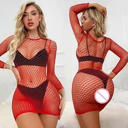 Міні-сукня відкрита та спокуслива S/M/L Червоний K0758-3 - мініатюра 5