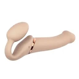 Страпон с вибрацией Strap-On-Me Vibrating Flesh L 19 см телесный