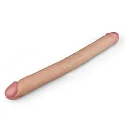 Двосторонній фалоімітатор тілесний King-Sized Realistic Slim Ultra Double Dildo 17 дюймів - мініатюра 5
