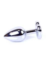 Анальна пробка - Jewellery Silver Heart Plug Black - мініатюра 7