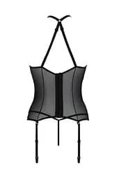 Корсет з пажами Passion Satara CORSet S/M black стрінги мереживо застібки спереду та ззаду - мініатюра 4