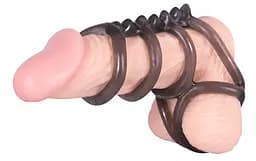 Насадка на пеніс Bad Kitty Naughty Toys Cock And Ball Ring 6.5 см чорний - мініатюра 4