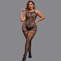 Спокусливий бодістокінг зі стразами та відкритим доступом L-XXL – Еротична білизна