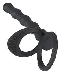 Насадка для підвійного проникнення Black Velvets Cock & Ball ring Black Velvets 42-05335560000 88966 - мініатюра 6