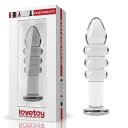 Скляний анальний фалоімітатор LoveToy Glass Romance 14 см прозорий - мініатюра 3