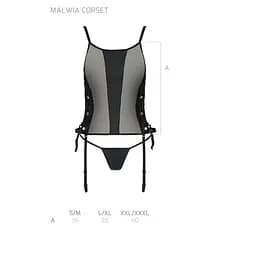 Сітчастий корсет з екошкіри Passion Passion Malwia CorSet L/XL - мініатюра 7
