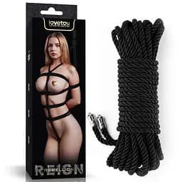 Мотузка - Rebellion Reign Black Bondage Rope, 10 м - мініатюра 9
