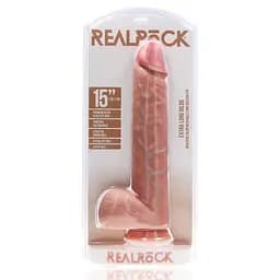 Фалоімітатор RealRock Extra Long 15", 38 см (тілесний) - мініатюра 9