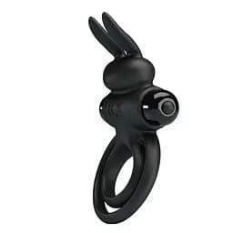Ерекційне кільце - Pretty Love Vibro Penis Ring Bunny III Black LyBaile BI-210206 89789 - мініатюра 5