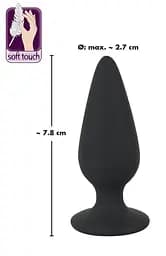 Анальна пробка Black Velvets Heavy Plug Small чорна - мініатюра 6