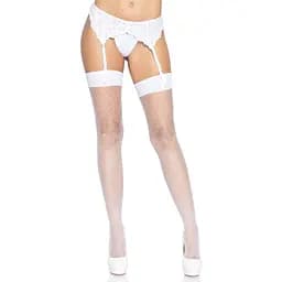 Чулки Leg Avenue Nylon Fishnet Thigh Highs White One size