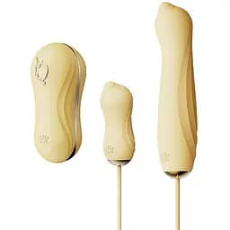 Набор 3в1 Zalo - Unicorn Set Yellow: виброяйцо, пульсатор, вакуумный стимулятор